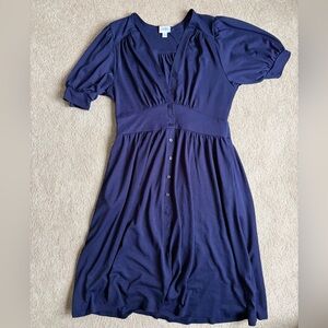 Lularoe Elegant Navy Blue Button-Down Dress